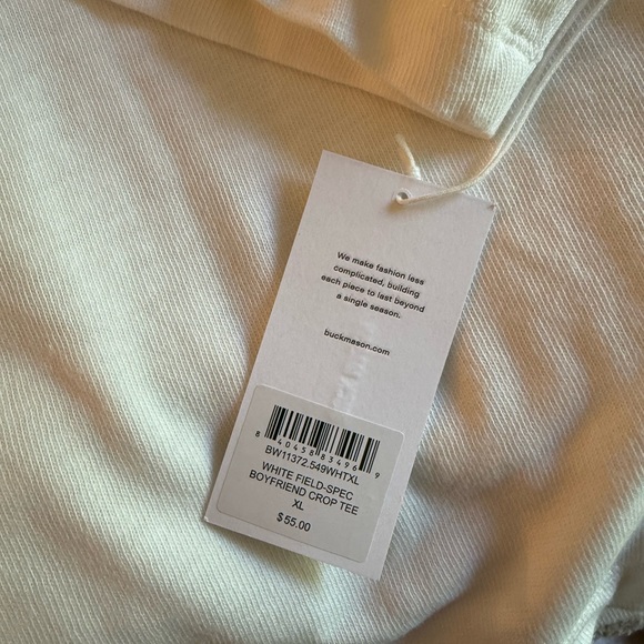 Buck Mason Cream Oversized Boxy Short Sleeve Tee - Picture 4 of 5